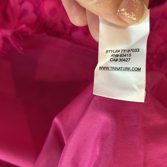 Trina Trina Turk Glorieta Off-the-Shoulder Lace Pink Dress Size 12 - Picture 8 of 8